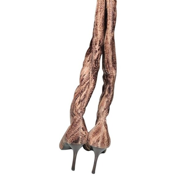 Luichiny Stiletto Faux Snakeskin Side Zip Boots Size 7.5 City Chic Hit And Miss - Picture 4 of 14